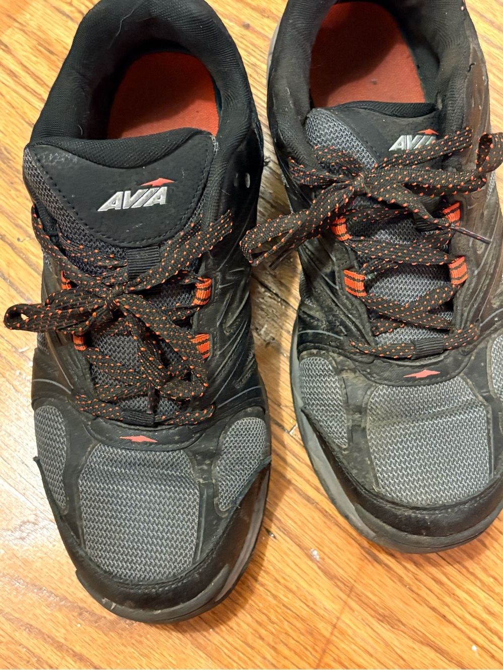 Nike Men’s Black and Gray Athletic Sneakers with Orange Accents